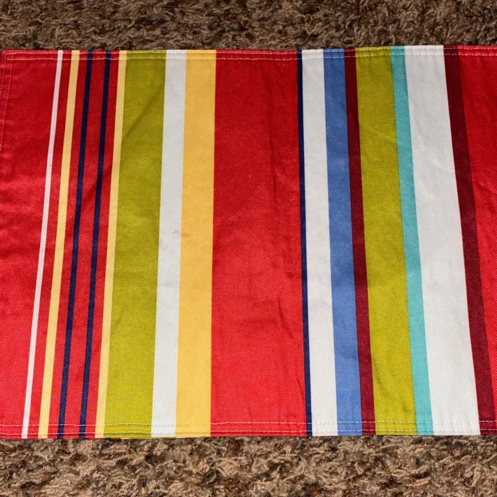 Colorful‎ Striped Table placemats.